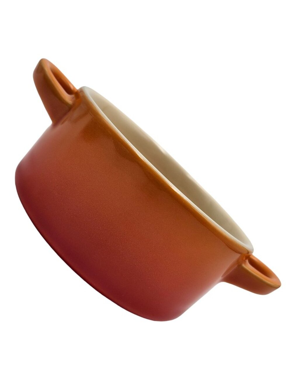 Le Creuset Stoneware Petite Round Casserole Dish 16oz Flame Orange No Lid Second